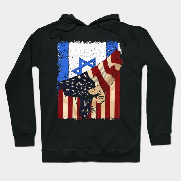 American Israeli Flag Supporters I stand with Israel Hoodie by RetroPrideArts